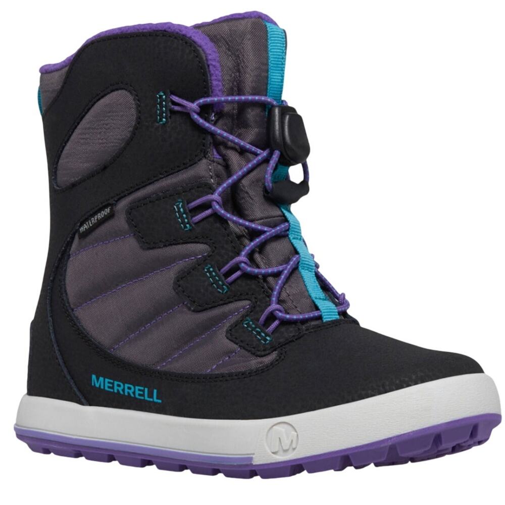 Merrell Kids Snow Bank 4.0 Boots US L 11 M R 12 M Black Grey Waterproof EUC
